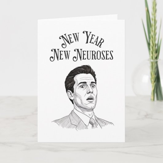 Funny New Year Holiday Worry カード (正面)
