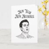 Funny New Year Holiday Worry カード (黄色い花)