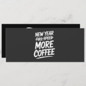 Funny New Year More Coffee Sarcastic Resolution 招待状 (正面/裏面)