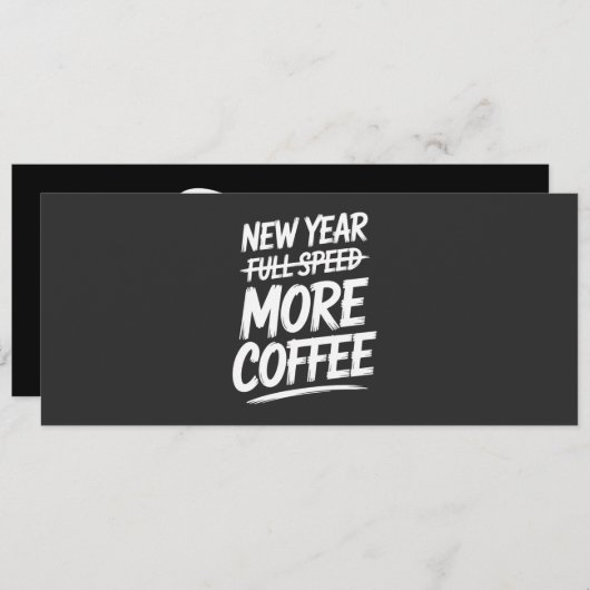 Funny New Year More Coffee Sarcastic Resolution 招待状 (正面/裏面)