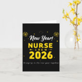 Funny New Year Nurse Crew 2026 Healthcare Celebrat カード (黄色い花)