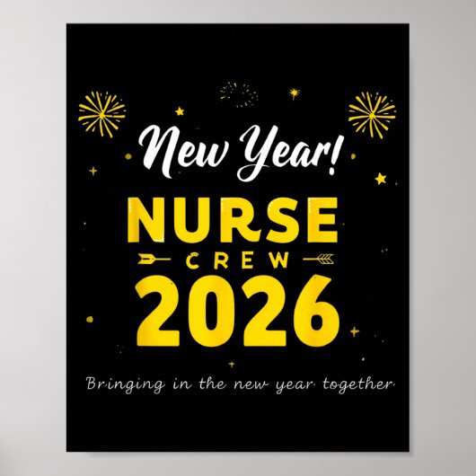 Funny New Year Nurse Crew 2026 Healthcare Celebrat ポスター (正面)