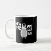 Funny New Year Penguin Humor New Year Same Baka Li コーヒーマグカップ (左)