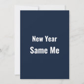 Funny New Year Same Me Minimal Blue Greeting Card シーズンカード (正面)