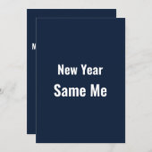 Funny New Year Same Me Minimal Blue Greeting Card シーズンカード (正面/裏面)
