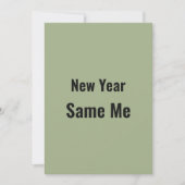 Funny New Year Same Me Minimal Green Greeting Card シーズンカード (正面)