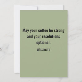 Funny New Year Same Me Minimal Green Greeting Card シーズンカード