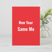 Funny New Year Same Me Minimal Red Greeting Card シーズンカード (スタンド正面)