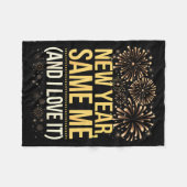 Funny New Year Same Me New Years Eve Party フリースブランケット (正面(横))