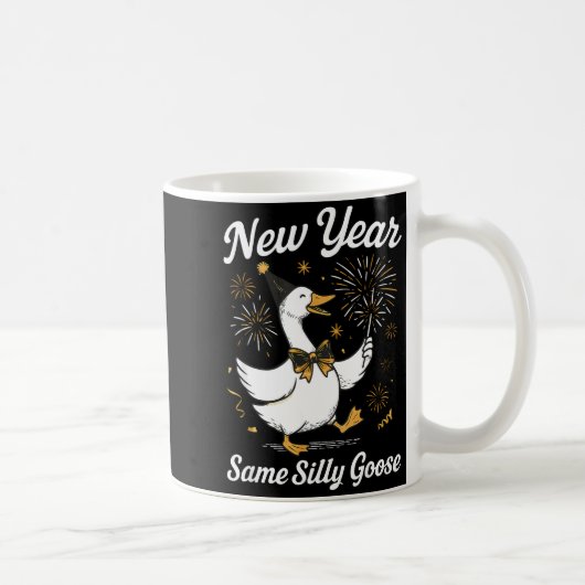 Funny New Year Same Silly Goose Happy New Year 202 コーヒーマグカップ (右)