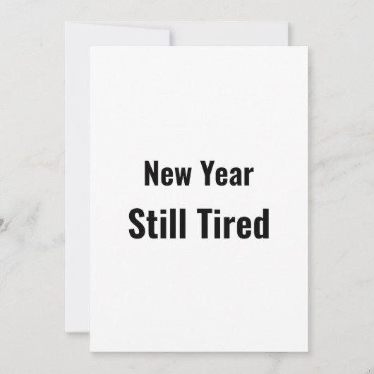 Funny New Year Still Tired Minimal Black シーズンカード (正面)