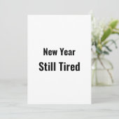 Funny New Year Still Tired Minimal Black シーズンカード (スタンド正面)