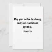 Funny New Year Still Tired Minimal Black シーズンカード (裏面)