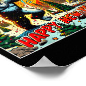 Funny New Years Eve 2024 Bigfoot And Fireworks Hum ポスター (角)