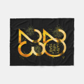 Funny New Years Eve Party Supplies 2023 Happy New フリースブランケット (正面(横))