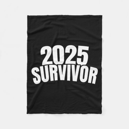 Funny New Years For Men 2025 Survivor  フリースブランケット (正面)