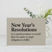 Funny New Year's Resolutions Sarcastic New Year   招待状 (スタンド正面)