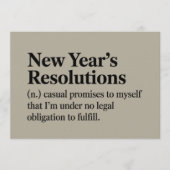 Funny New Year's Resolutions Sarcastic New Year   招待状 (正面)
