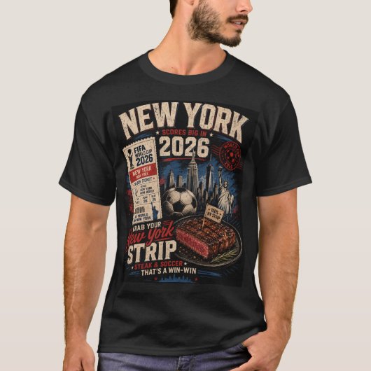 Funny New York Strip Soccer Tシャツ (正面)