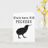 Funny New Zealand Quote Kiwis Have Big Peckers Quo カード (黄色い花)