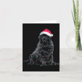 Funny Newfoundland Christmas Graphic Dog Lights Lo カード (正面)