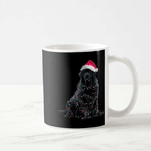 Funny Newfoundland Christmas Graphic Dog Lights Lo コーヒーマグカップ (右)