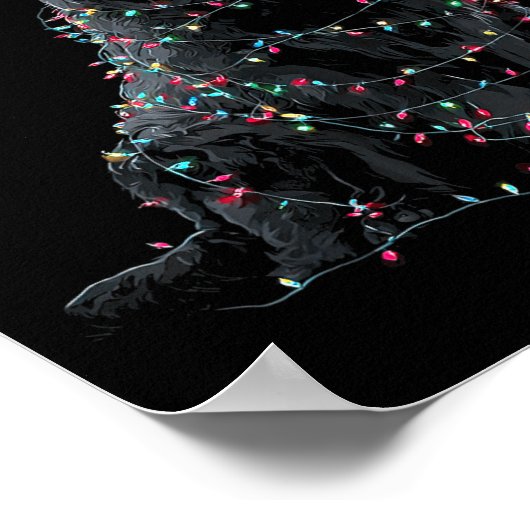 Funny Newfoundland Christmas Graphic Dog Lights Lo ポスター (角)