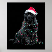 Funny Newfoundland Christmas Graphic Dog Lights Lo ポスター (正面)