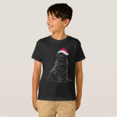 Funny Newfoundland Christmas Graphic Dog Lights Lo Tシャツ (正面フル)