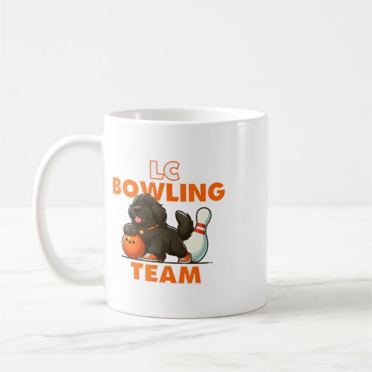 Funny Newfoundland Dog Bowling  コーヒーマグカップ (左)