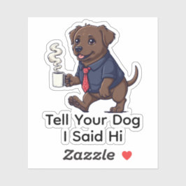 Funny Newfoundland Dog Business Suit Coffee シール