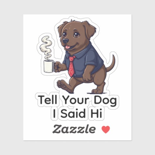 Funny Newfoundland Dog Business Suit Coffee  シール (シート)