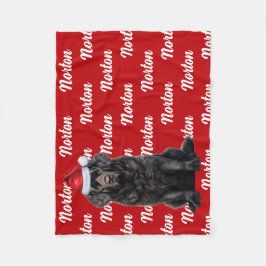 Funny Newfoundland Dog Name Pattern Christmas フリースブランケット