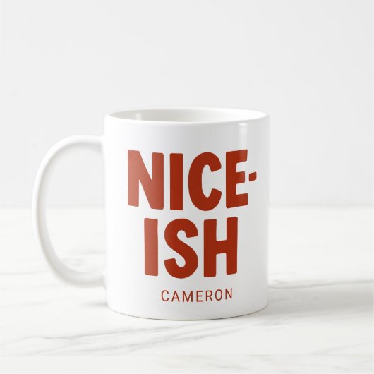 Funny Nice List Personalized Name Bold Christmas コーヒーマグカップ (左)