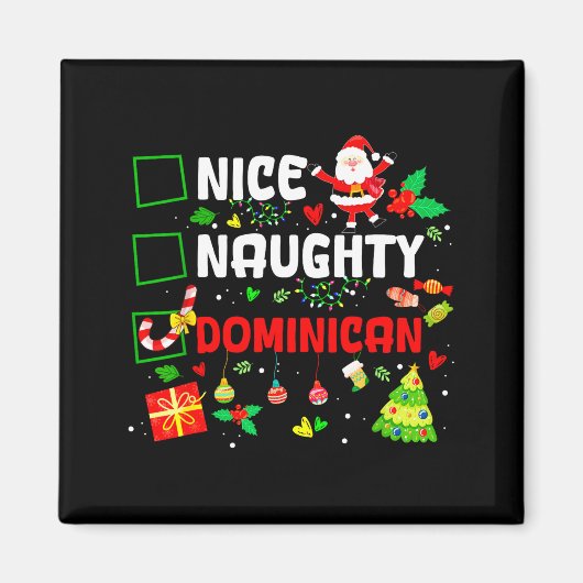 Funny Nice Naughty Dominican Family Men Women Chri マグネット (正面)