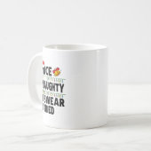 Funny Nice Naughty I Swear I Tried Christmas List コーヒーマグカップ (正面左)