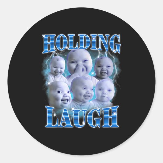 Funny Niche Baby Gen Z Meme Ai Viral Giggling Ai L ラウンドシール (正面)