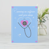 Funny Night Shift Nurse Card Running On Caffeine A サンキューカード (スタンド正面)