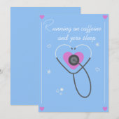 Funny Night Shift Nurse Card Running On Caffeine A サンキューカード (正面/裏面)