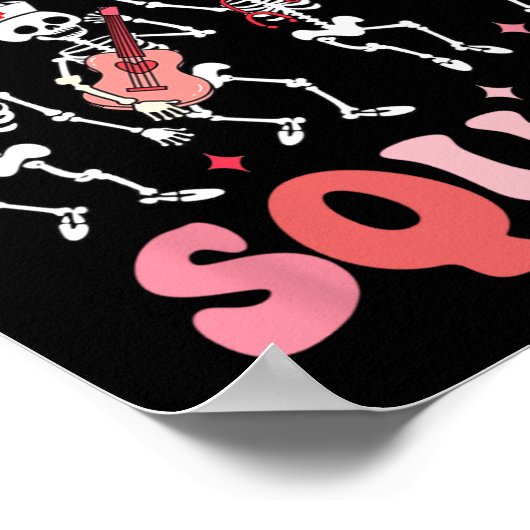 Funny Night Shift Squad Nurses Skeleton Dancing Va ポスター (角)