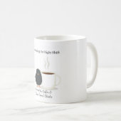 Funny Night Shift Survivor Cute Black Chick Coffee コーヒーマグカップ (正面右)