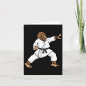 Funny Ninja Bigfoot Doing Karate With Samurai Desi カード (正面)