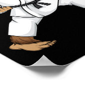 Funny Ninja Bigfoot Doing Karate With Samurai Desi ポスター (角)