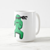 Funny Ninja Cactus Cartoon コーヒーマグカップ (正面右)