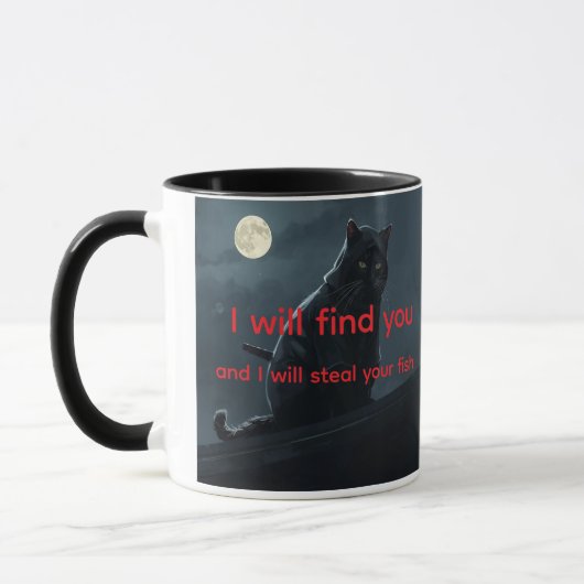 Funny Ninja Cat Meme Customizable Coffee Mug マグカップ (左)