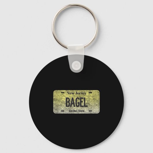 Funny Nj State Vanity License Plate Bagel  キーホルダー (正面)