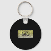 Funny Nj State Vanity License Plate Bagel  キーホルダー (正面)
