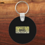 Funny Nj State Vanity License Plate Bagel  キーホルダー (正面)