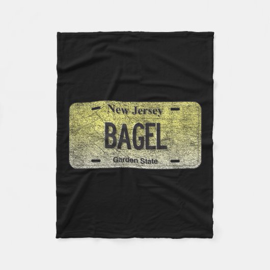 Funny Nj State Vanity License Plate Bagel  フリースブランケット (正面)