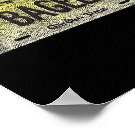 Funny Nj State Vanity License Plate Bagel  ポスター (角)